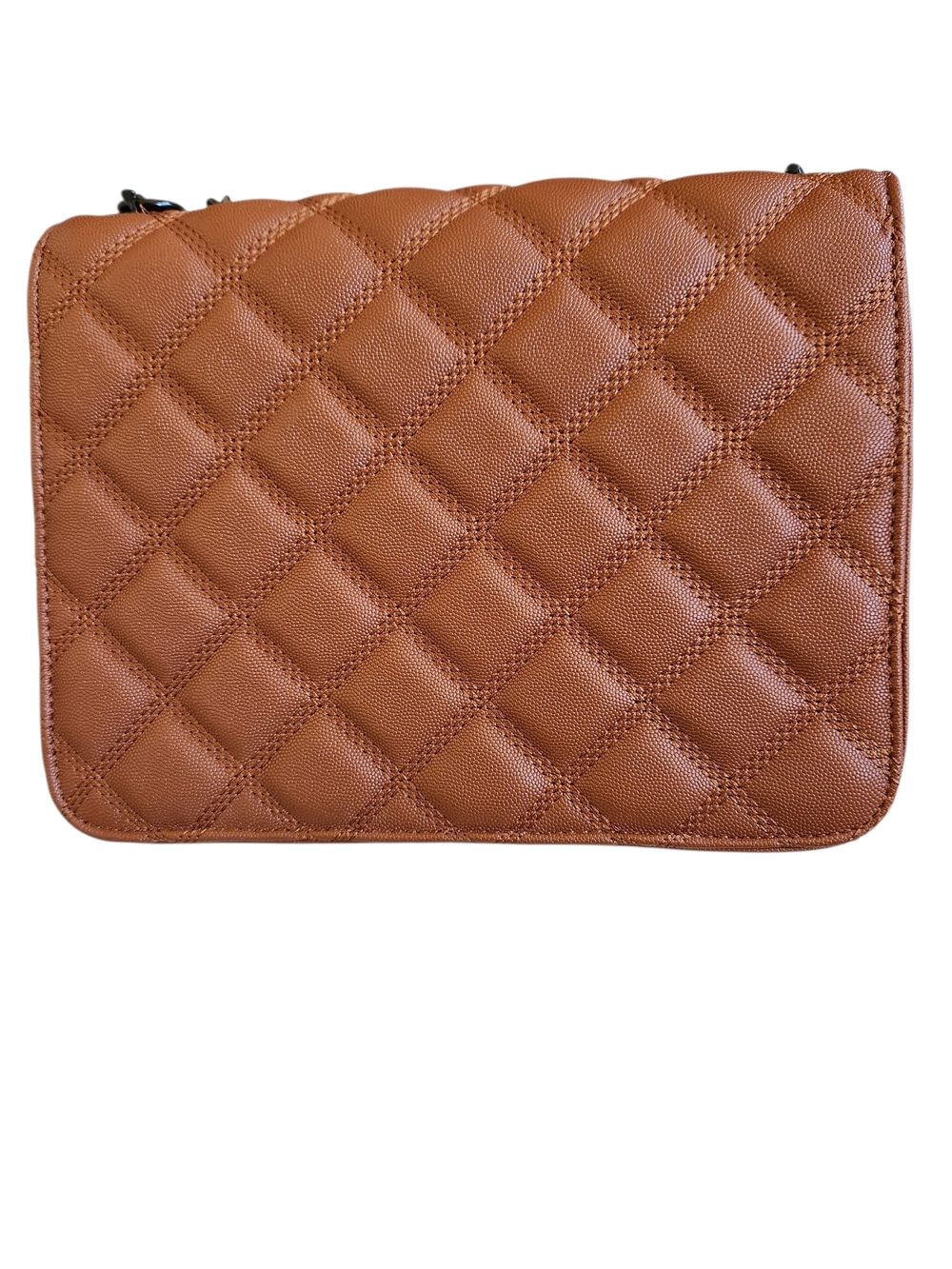 Saint Laurent Quilted Crossbody Bag in Cognac Brown with Black Hardware - Picture 3 of 7